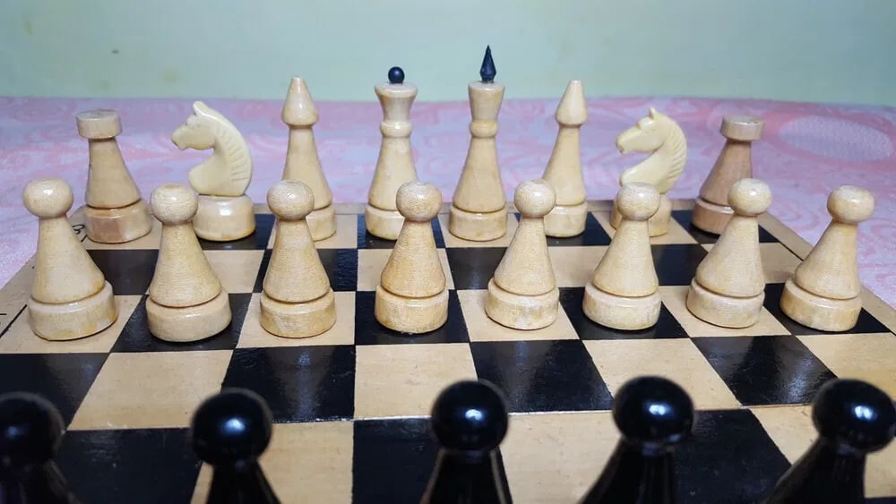OLD Wooden Chess Set Soviet USSR