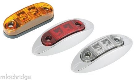 LED CLEAR LENS AMBER LED's 2" Sealed Clearance Side Marker LIGHTS