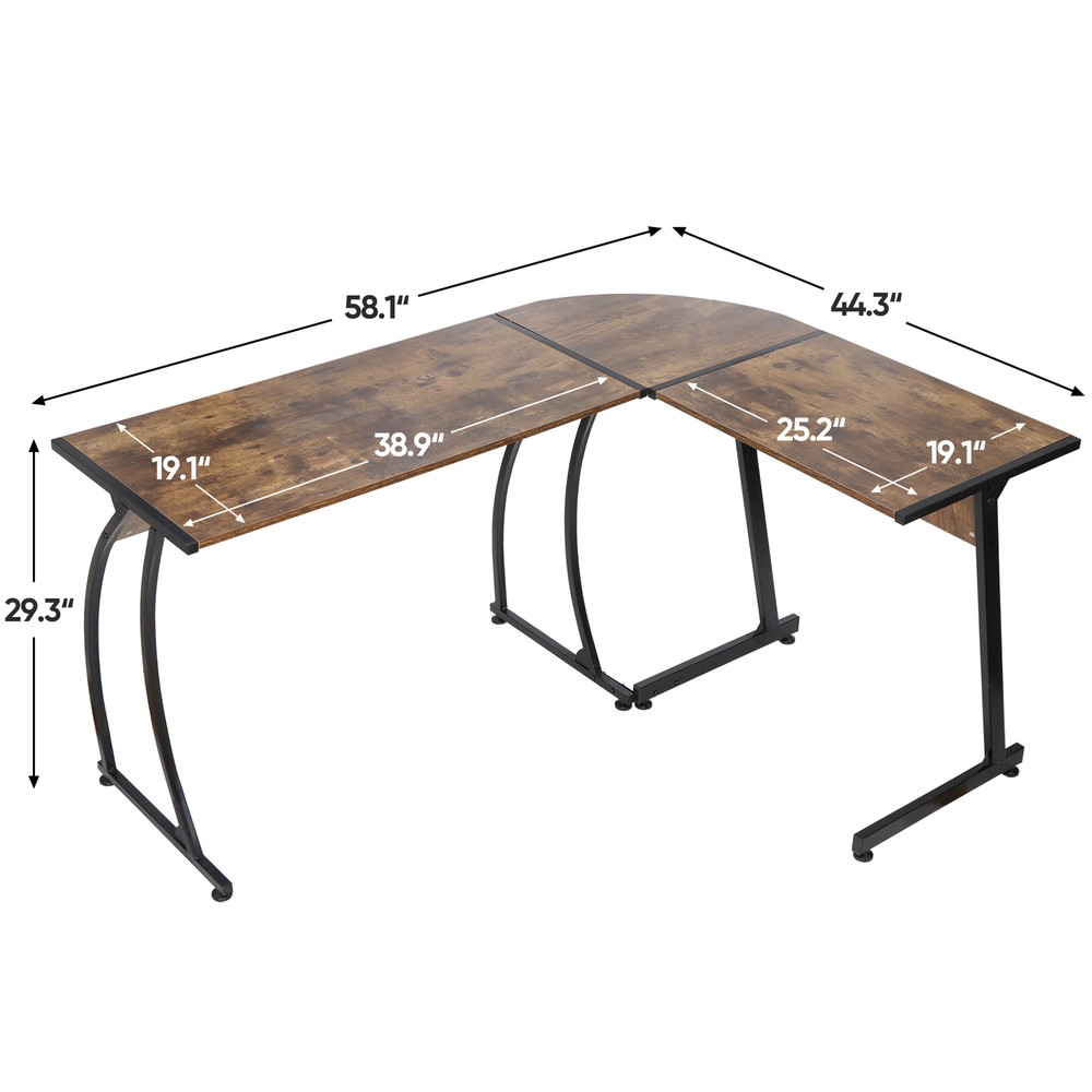 L-Shaped Corner Desk Computer Gaming Desk PC Writting Table Home Office