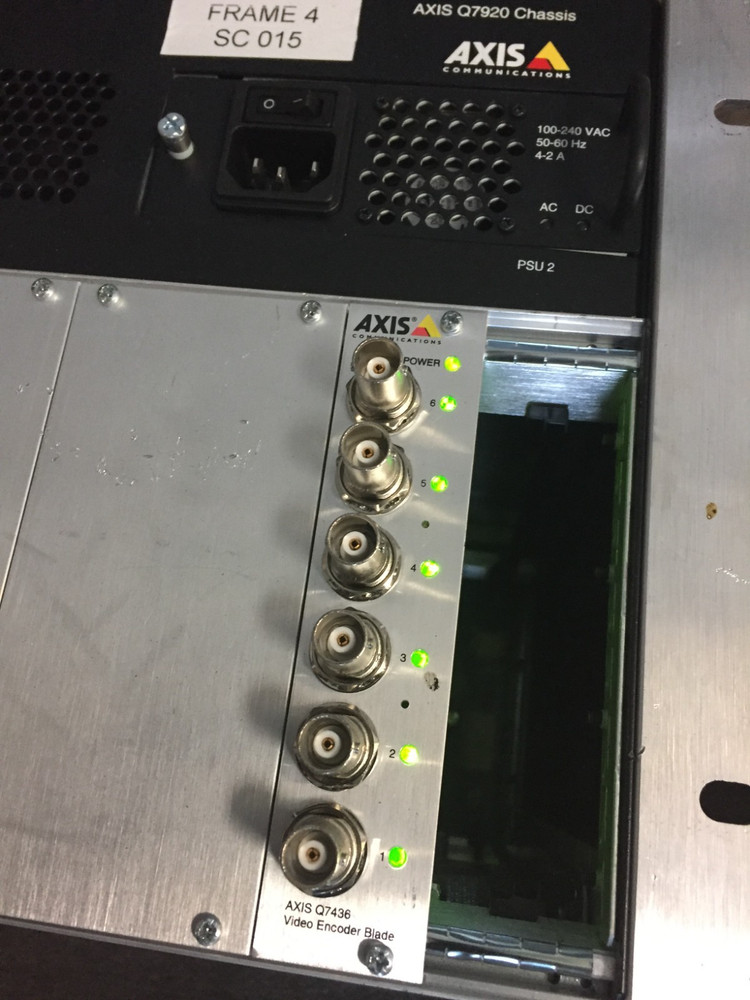 AXIS Q7920 Rackmount Video Encoder Chassis with 2X Axis Q7436 cards- 30 day