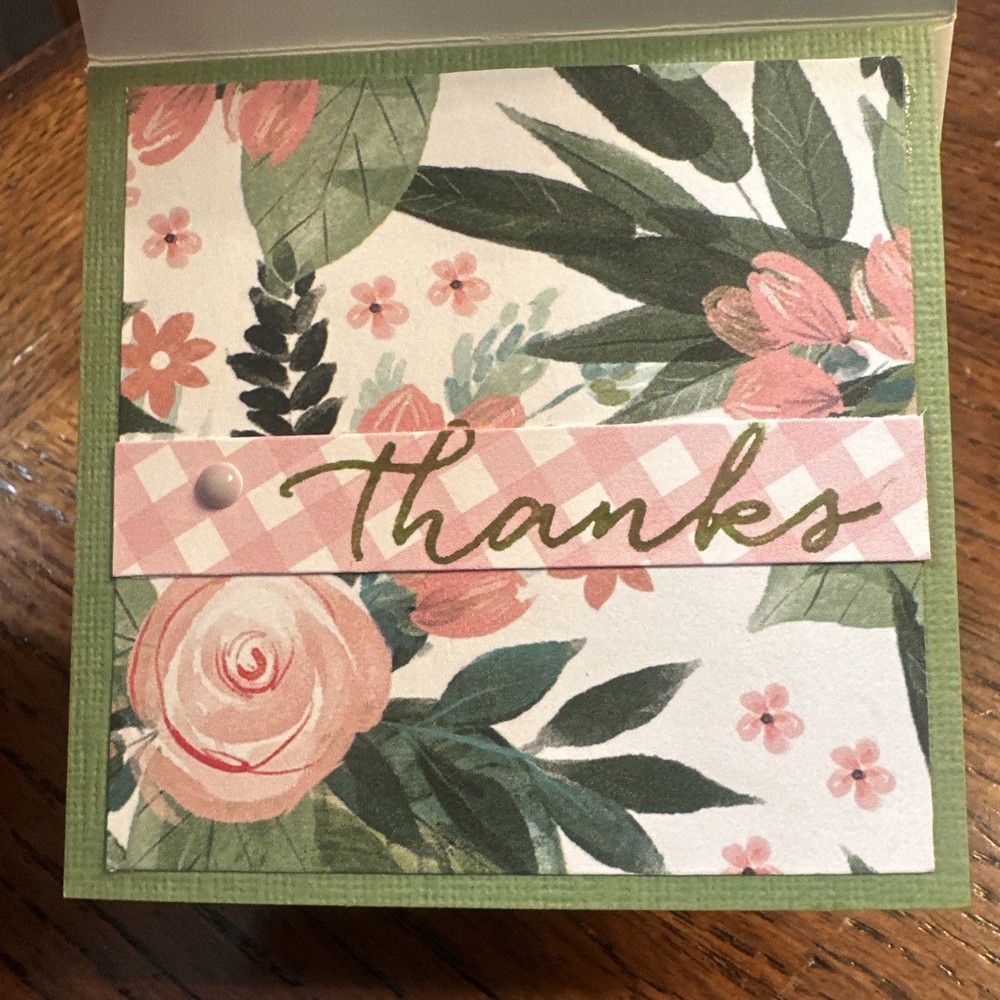 2 Handmade Mini Cards 3x3, Thank