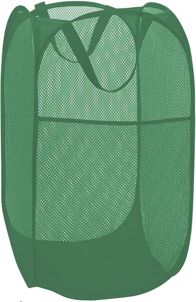 Deluxe Strong Mesh Pop up Laundry Hamper Basket with Side Pocket for Laundry ...