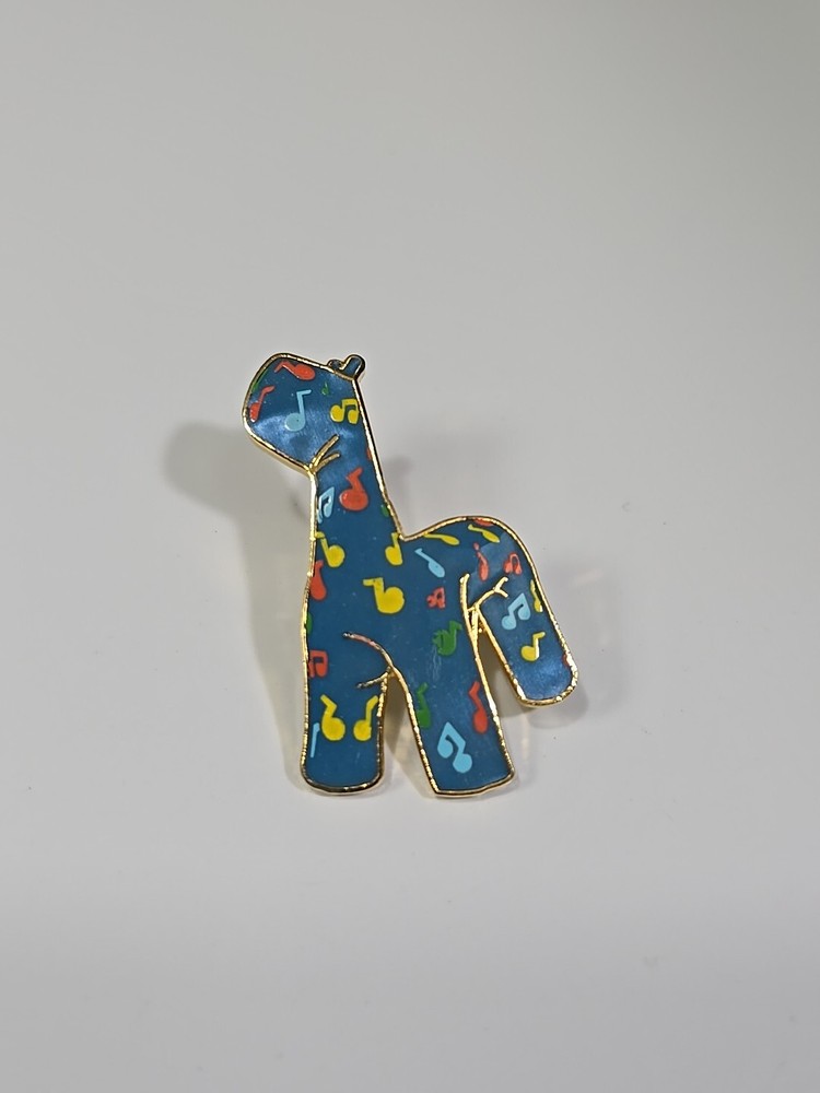 Giraffe Shape With Music Note Lapel Pin