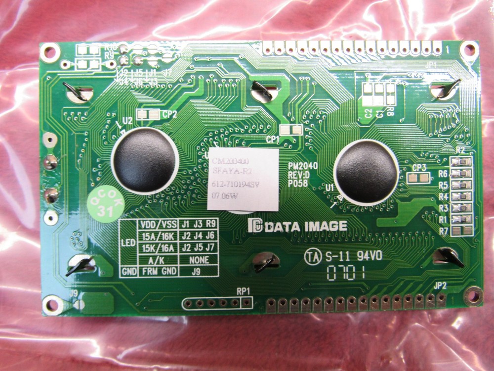 (4) NOS Data Image LCD Display CM200400 PM2040 REV D 3" PCB