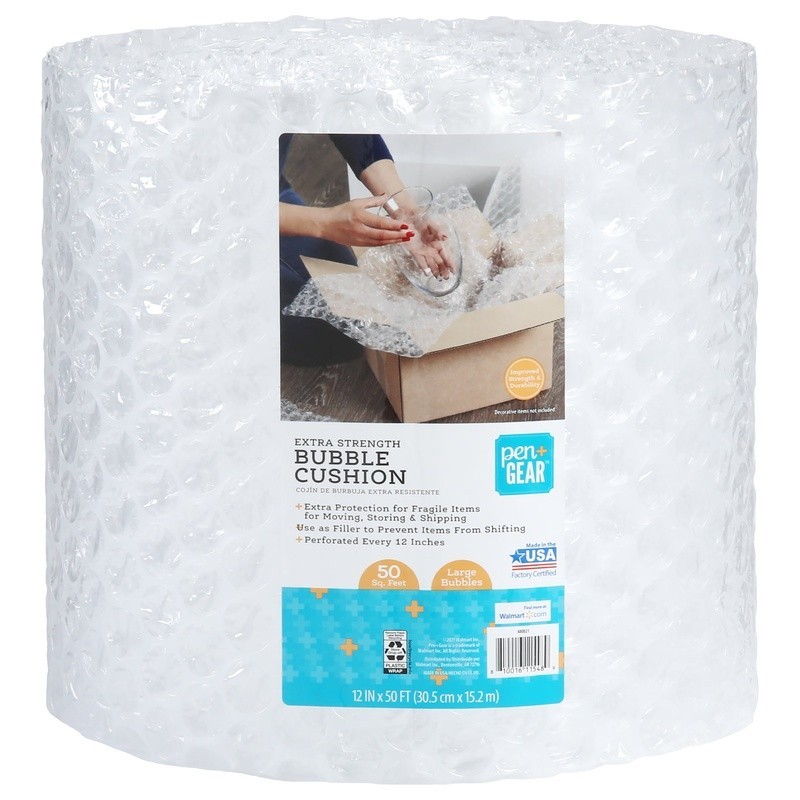 Extra Strength Bubble Cushion Packing Shipping Protection 2-Pack Rolls Clear