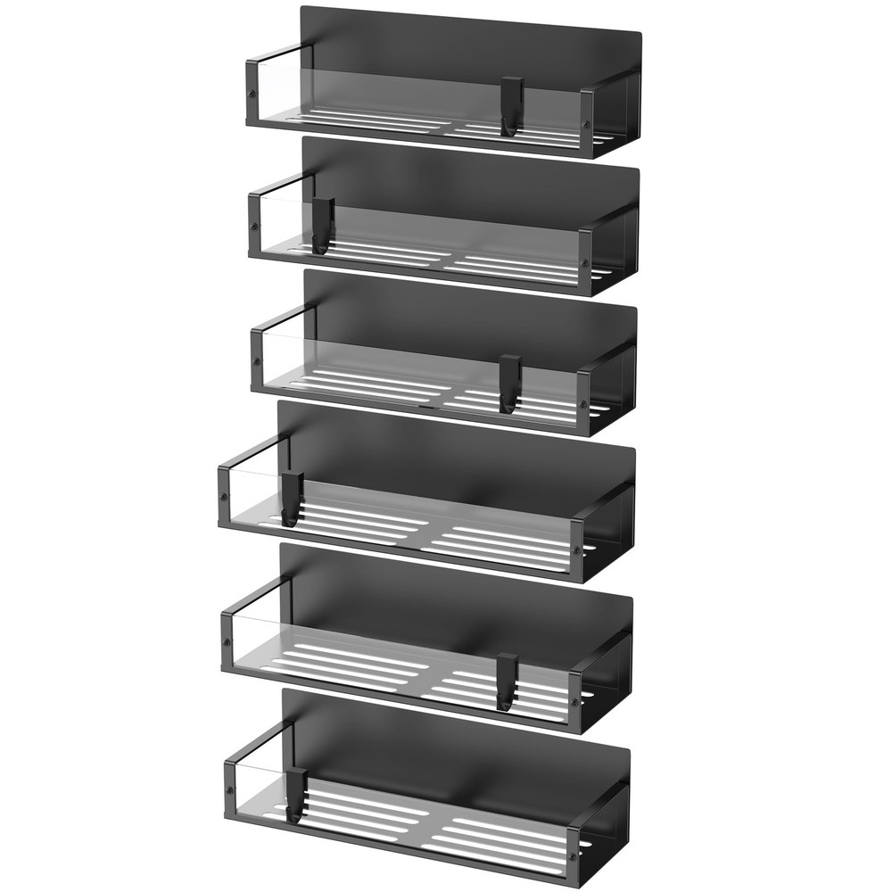 HuggieGems 6 Pack Magnetic Spice Storage Rack Organizer for 6 Pack, Clear