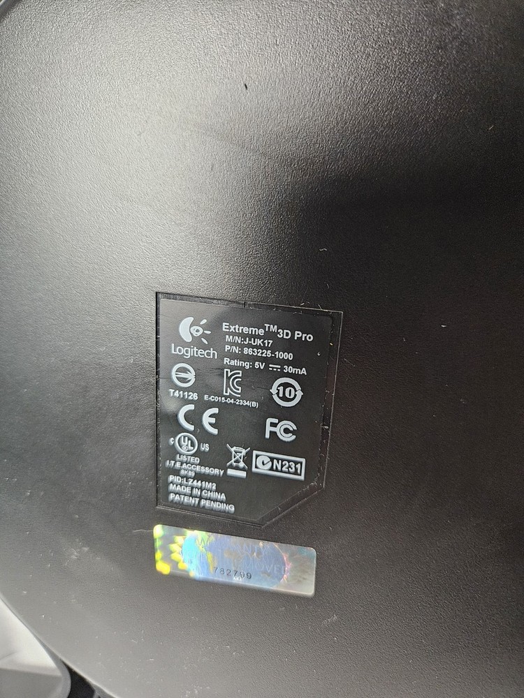 Logitech Extreme 3D Pro Joystick J-UK17 PC Flight Simulator USB TESTED WORKS