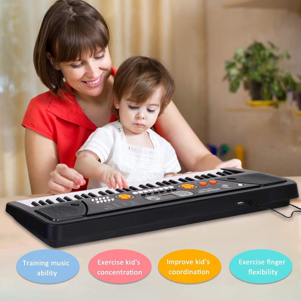 Keyboard Piano for Kid - 61 Key Fun Electronic Pianos with Screen & Microphon...
