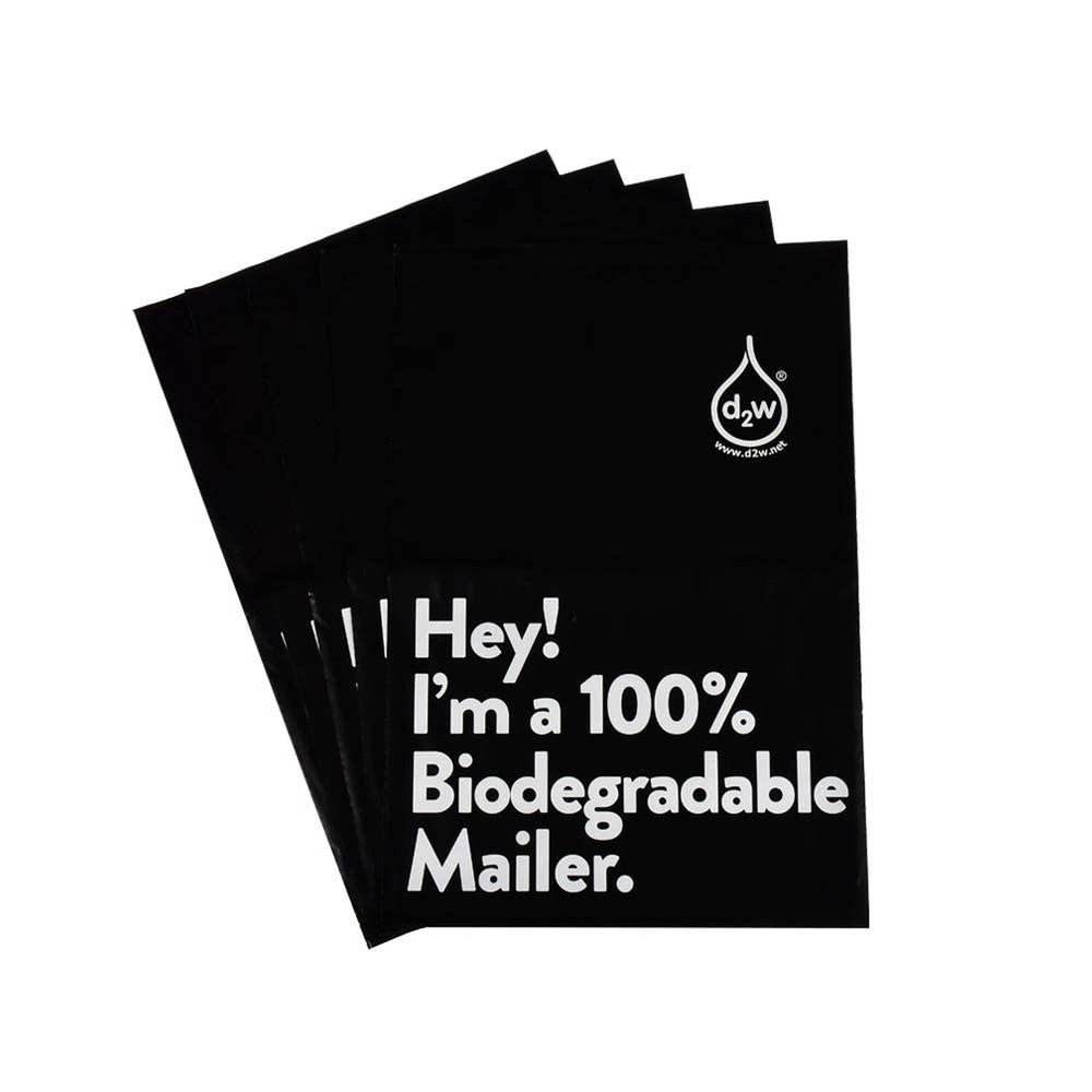 12x15.5 Inches 100% Biodegradable D2W Poly Mailers, 50pcs Black Compostable E...