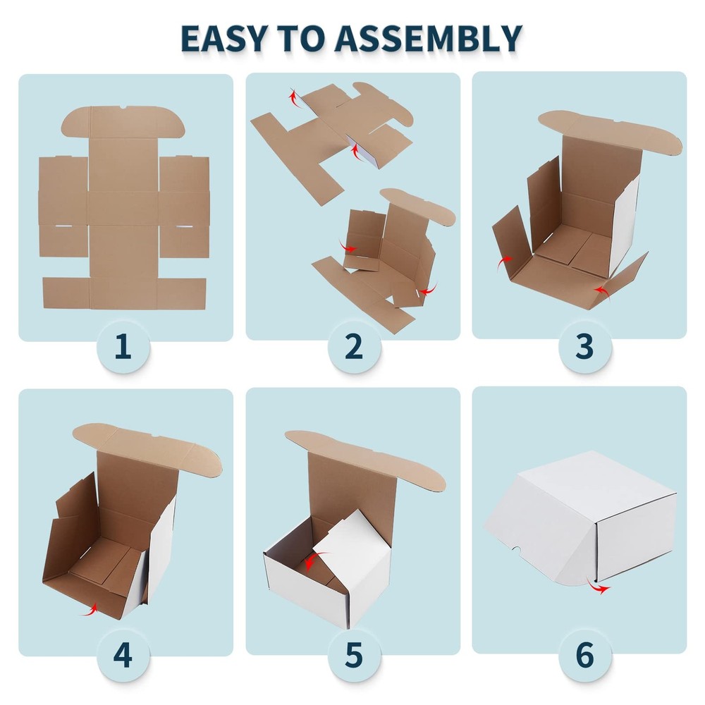 WIFTREY 9x6x3 White Shipping Boxes 25 Pack for Small - 25 Pack,