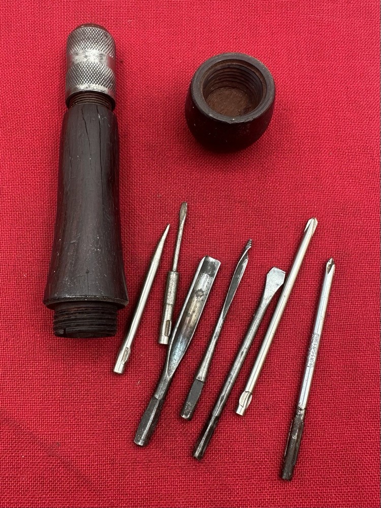 VINTAGE MILLERS FALLS Co - Multi Tool Rosewood Handle 7 Bits Used