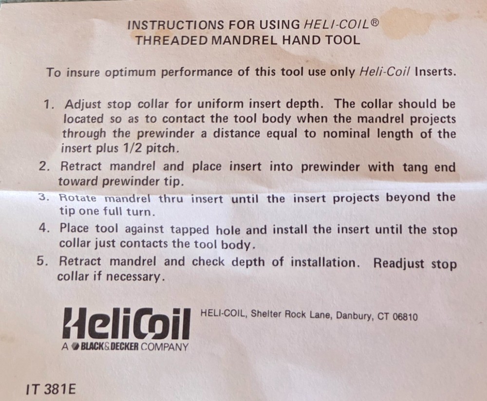 Heli Coil (mix match) kits