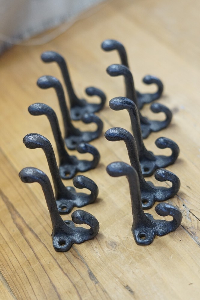 25 Cast Iron Rustic School Style Coat Hooks Hat Hook Hall Tree Restoration Wall
