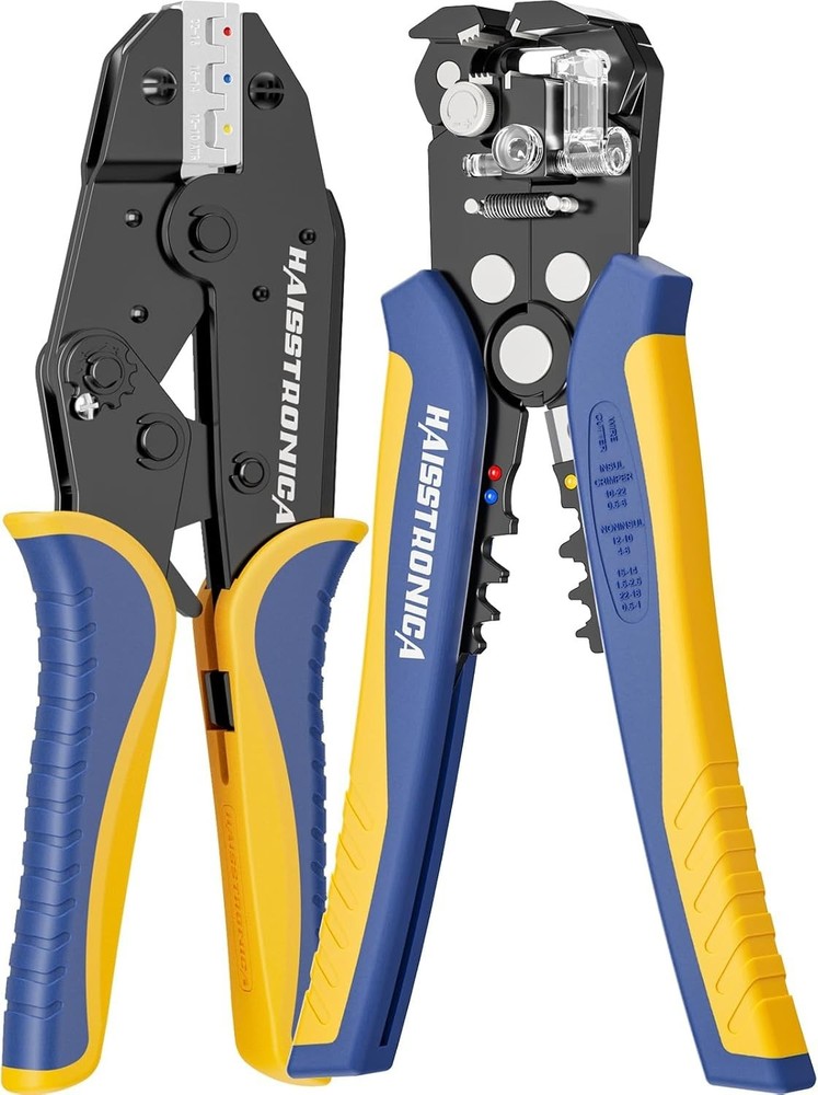 AWG 24-10 Automatic Stripper Tool with AWG 22-1 Wire Stripper and Crimping Tool