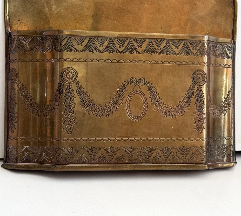 Vintage Embossed Brass Mail / Letter Wall Hanger