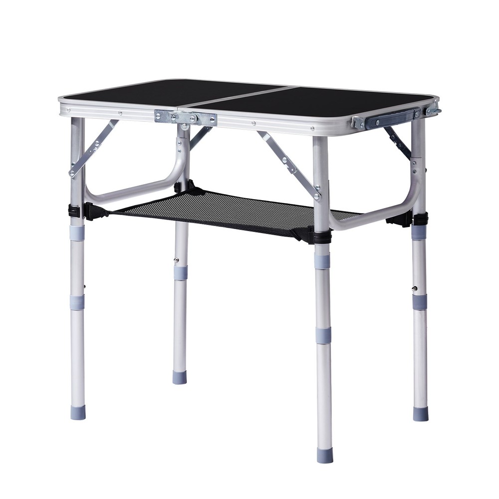 Small Aluminum Foldable Lightweight Patio Side Table with Carry Handle