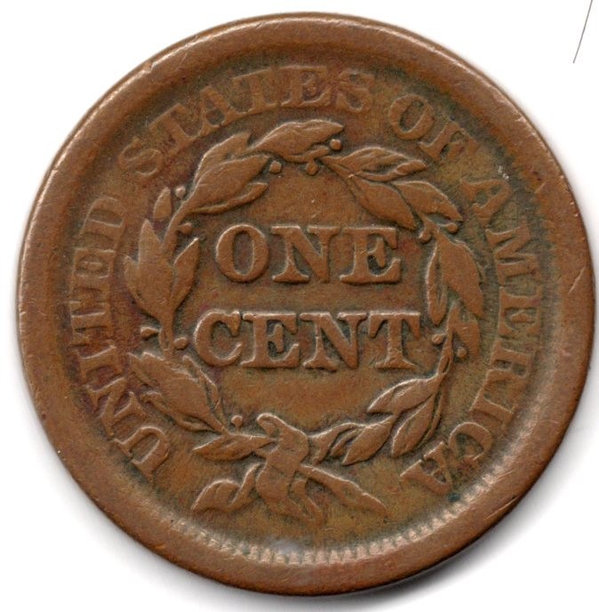 1853 Braided Hair Large Cent, VF