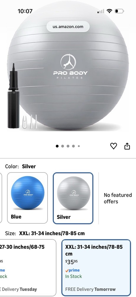 Pro Body 85 Cm Pilates Exercise Ball