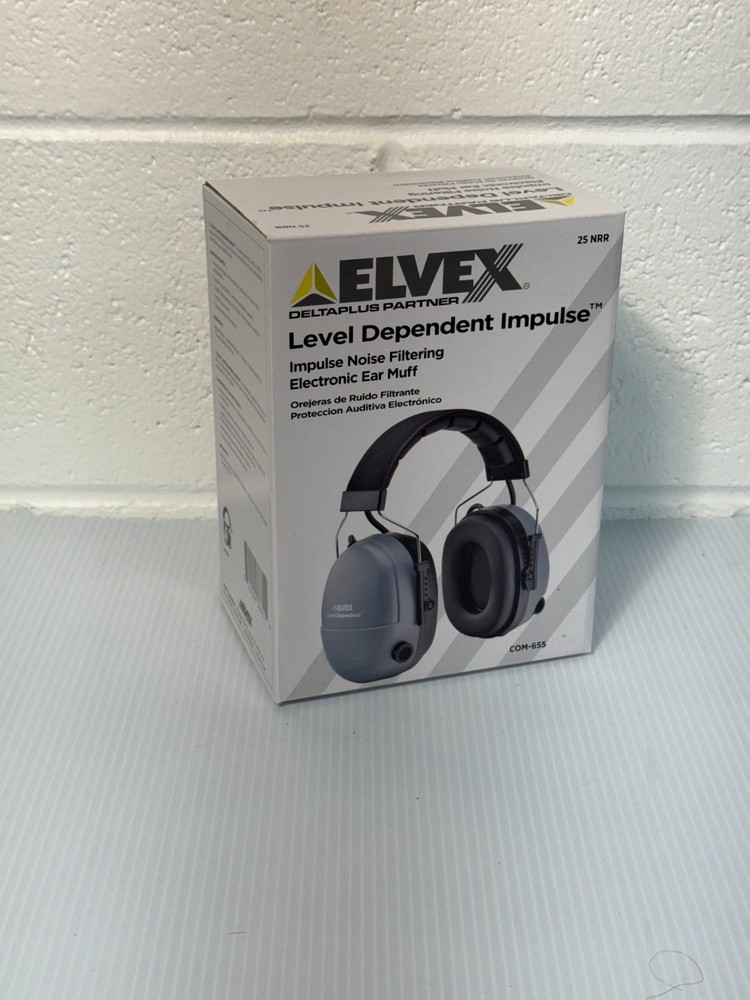 Elvex COM-655 Level Dependent Impulse Noise Filtering Electronic Earmuff - Gray