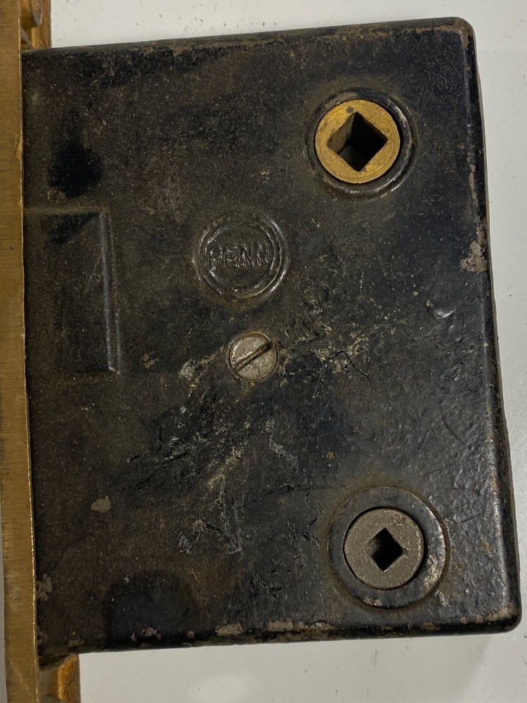 Vtg door hardware Lock Brass Back Plates Door Knobs Mortise Face Skeleton Key