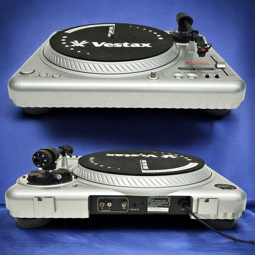 Vestax PDX-2000 Direct Drive DJ Turntable Record Player Silver Tested Working