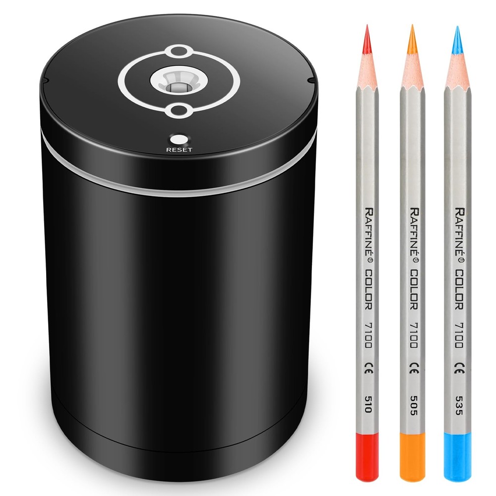 Fully Automatic Electric Pencil Sharpener,Rechargeable Smart Black