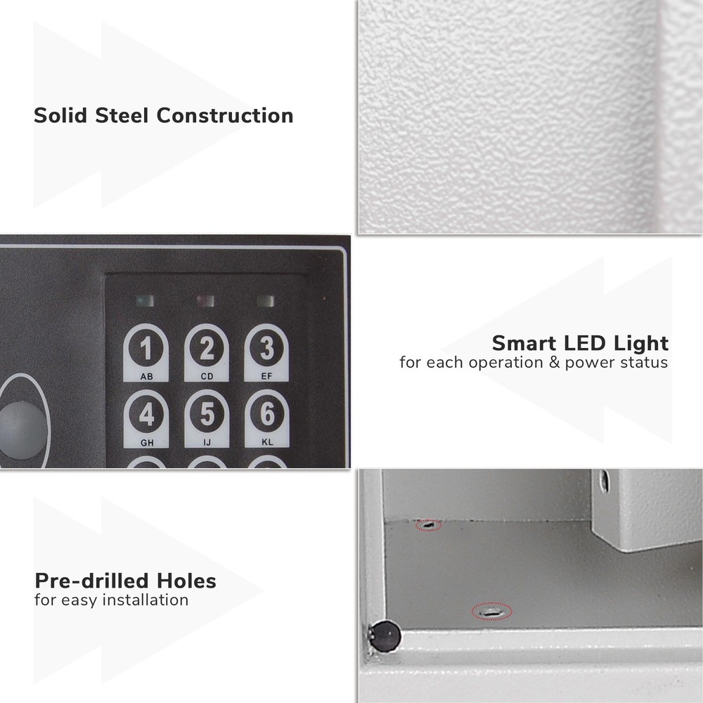 245 Hook Key Safe Security Lock Storage Box Digital Cabinet Organizer Closeout