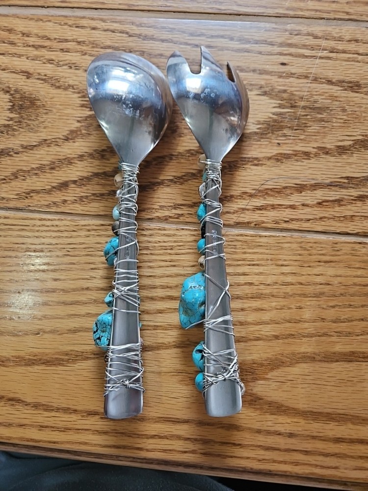 Serving Utensils Unique Turquoise Bead (B16)