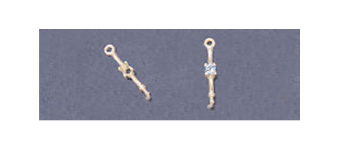 Pair 7/8" Bamboo Accented St Silver Earring Extenders
