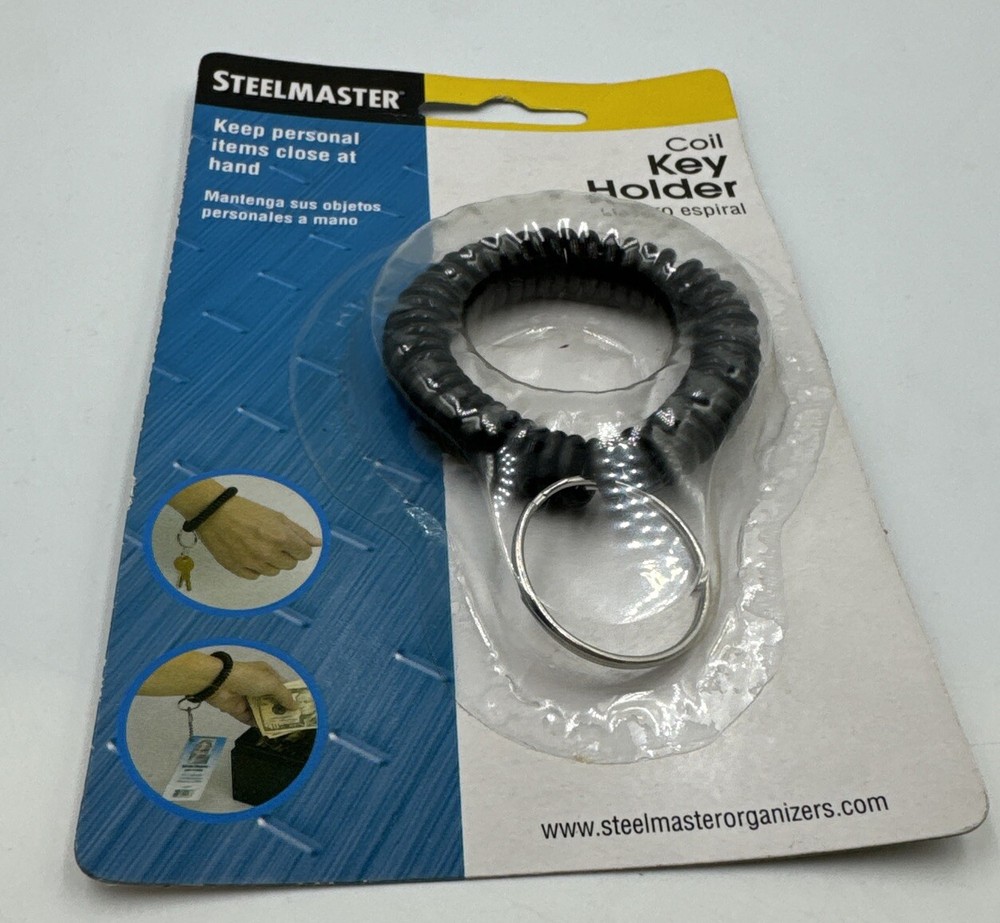 Steelmaster Wrist Coil with Key Ring (Black). New