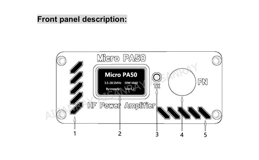 Micro PA50 50W Shortwave HF Power Amplifier with Power / SWR Meter + LPF Filter