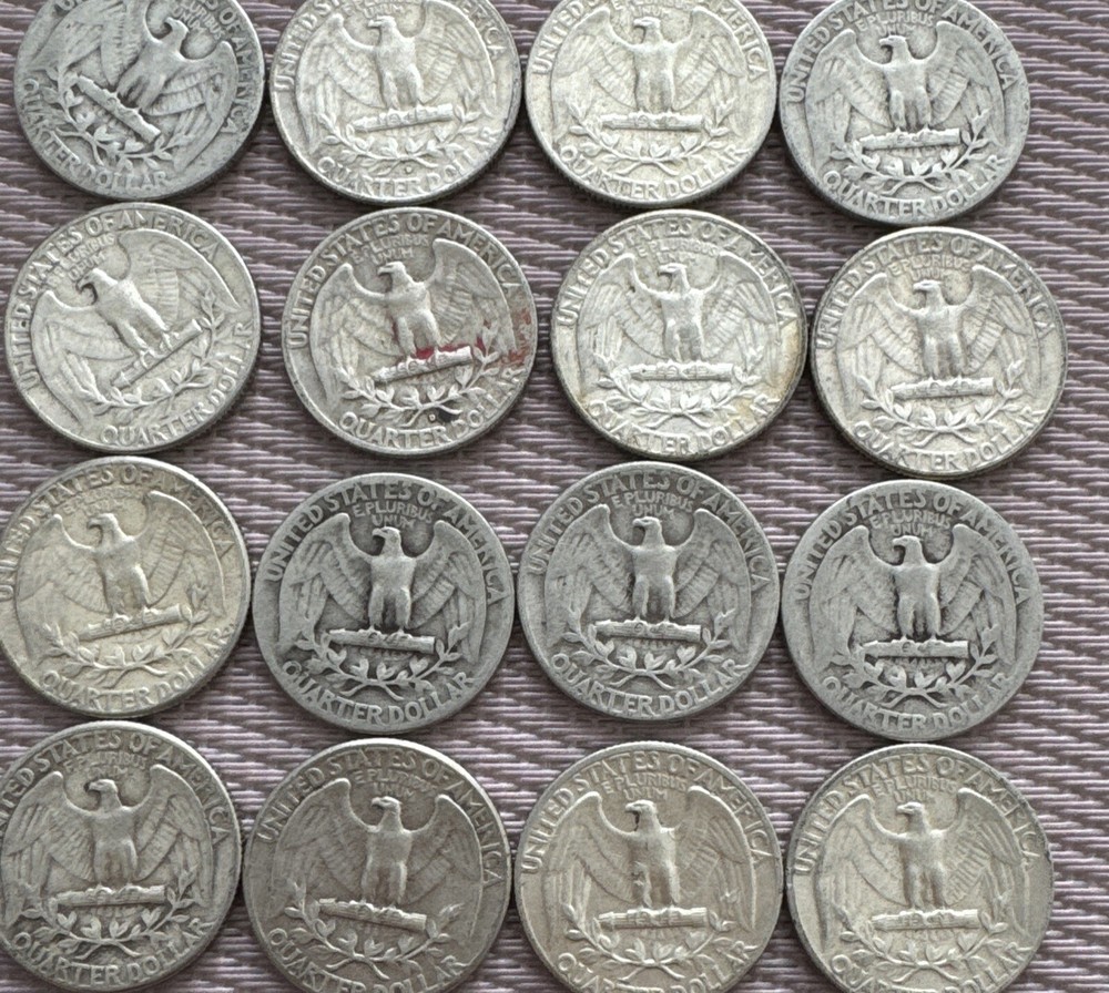 Beautiful of 16 Washington quarters mix dates