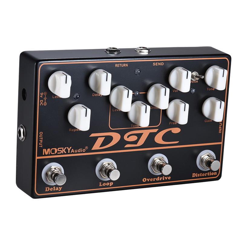Multi Guitar Effects Pedal Delay Overdrive Distortion FX Loop Mosky 4 in 1 shell