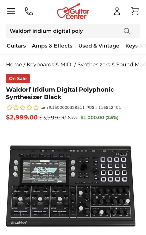 Waldorf Iridium Digital Polyphonic Desktop Synthesizer Module