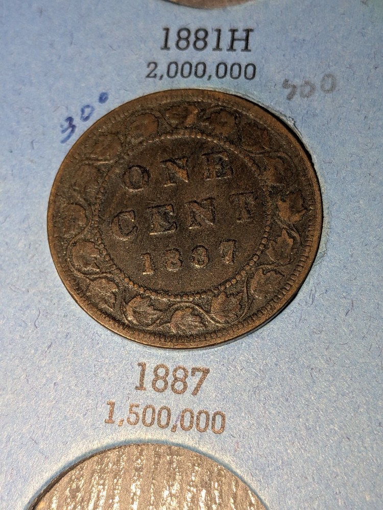 1887 Canada Large Cent Queen Victoria Coin