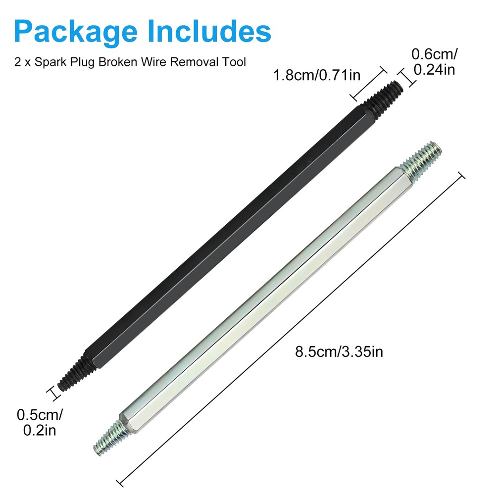 2PCS Spark Plug Broken Removal Tool Left-Hand Thread Screw Durable Tap Extractor