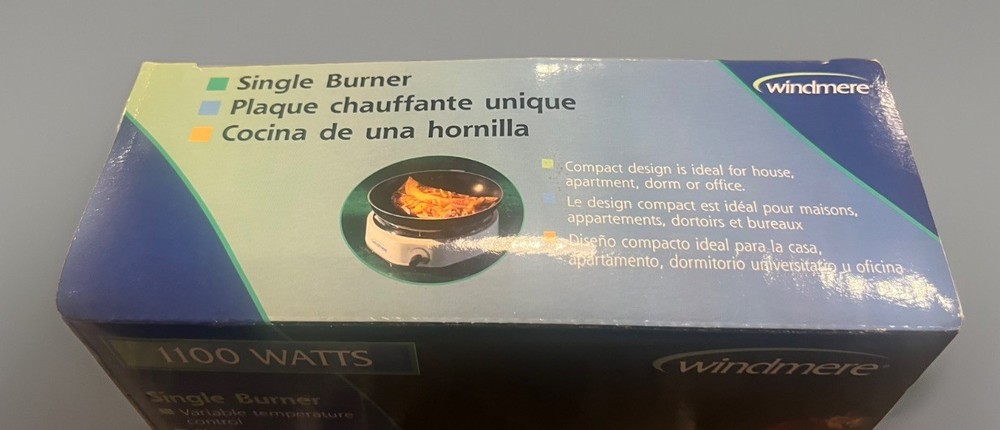 NEW Windmere SB1 Single Burner Variable Temperature Control 1100 Watts - NICE!