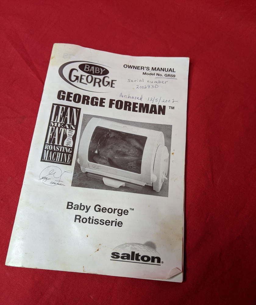 Baby Foreman Model Number GR59A Instruction Manual