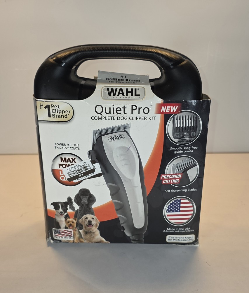 Wahl Quiet Pro Complete Dog Clipper Kit multiple size guide combs + instructions