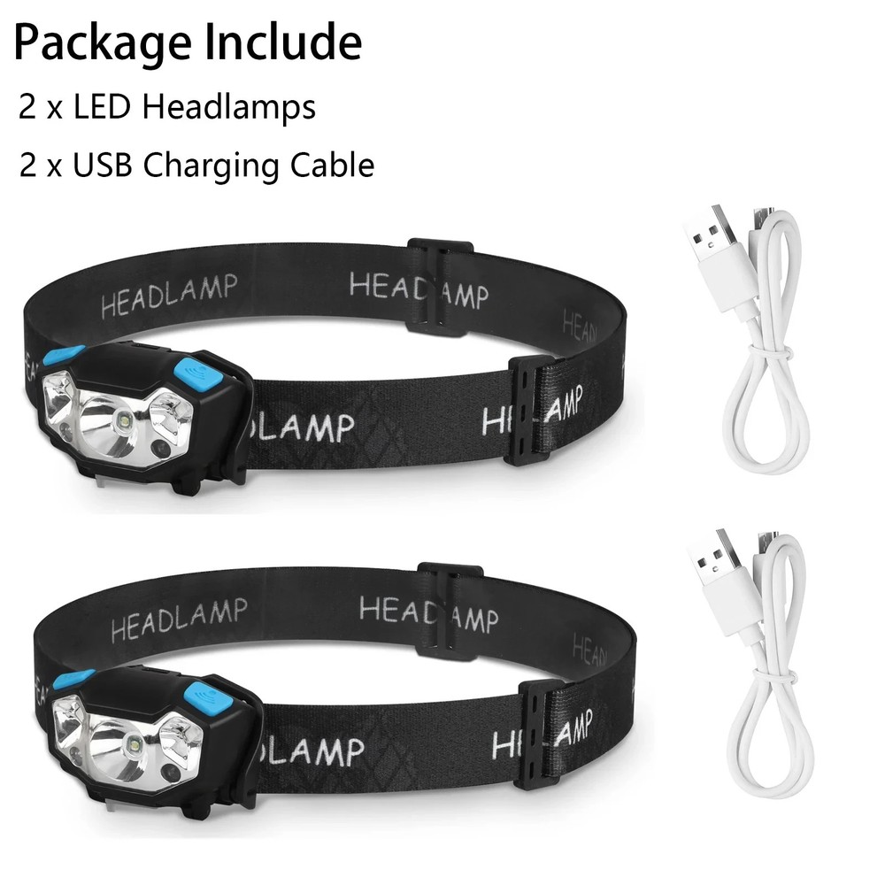 2pcs 5000 Lumens LED Headlamp