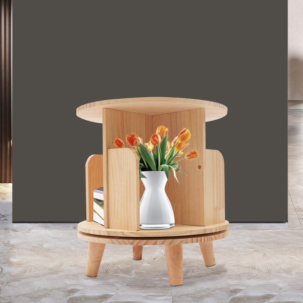 360 1-Layer Rotating Bookshelf Bookcase,Freestanding Storage Shelf Display Rack
