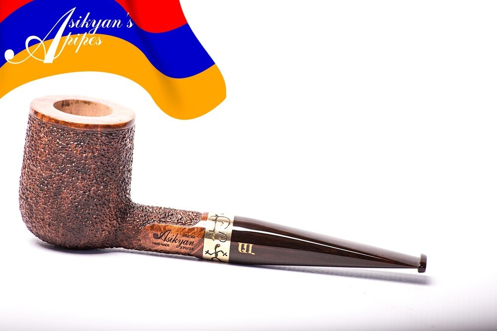 Asikyan Pipe #370/23 Billiard Rusticated Hand Made
