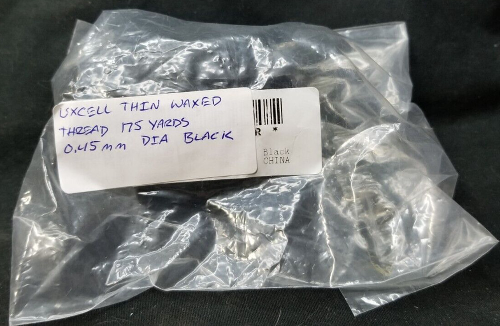 Uxcell Thin Waxed Thread 175 Yards 0.45mm DIA Black