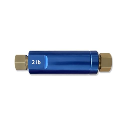 Residual Pressure Valve 2 LBS 3/8"-24 Input Threads Blue Anodized Blue 2 Pound
