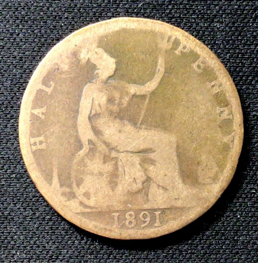 1891 British Half Penny! ENN Coins