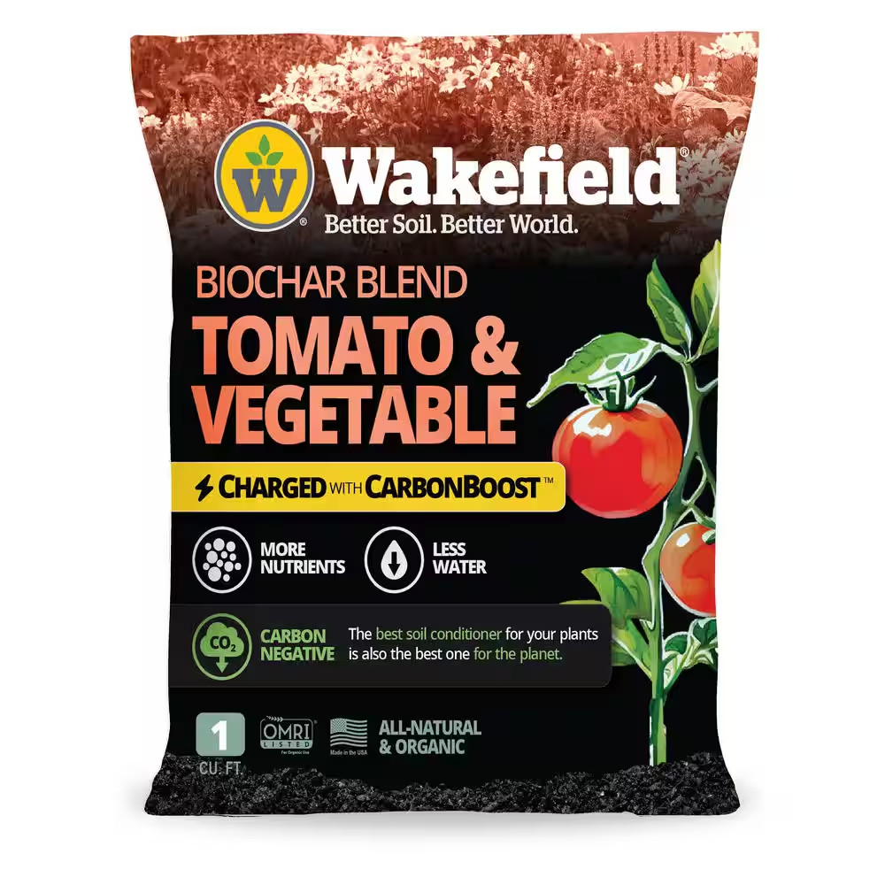 Biochar Blend with Carbonboost for Tomatoes and Vegetables, Soil Amendment-1 Cu.