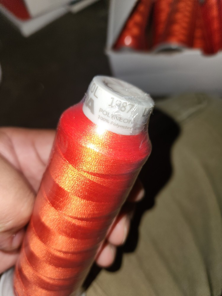 MADEIRA (10 PACK) Polyneon #40 Polyester Embroidery Thread 2500m Orange 1987