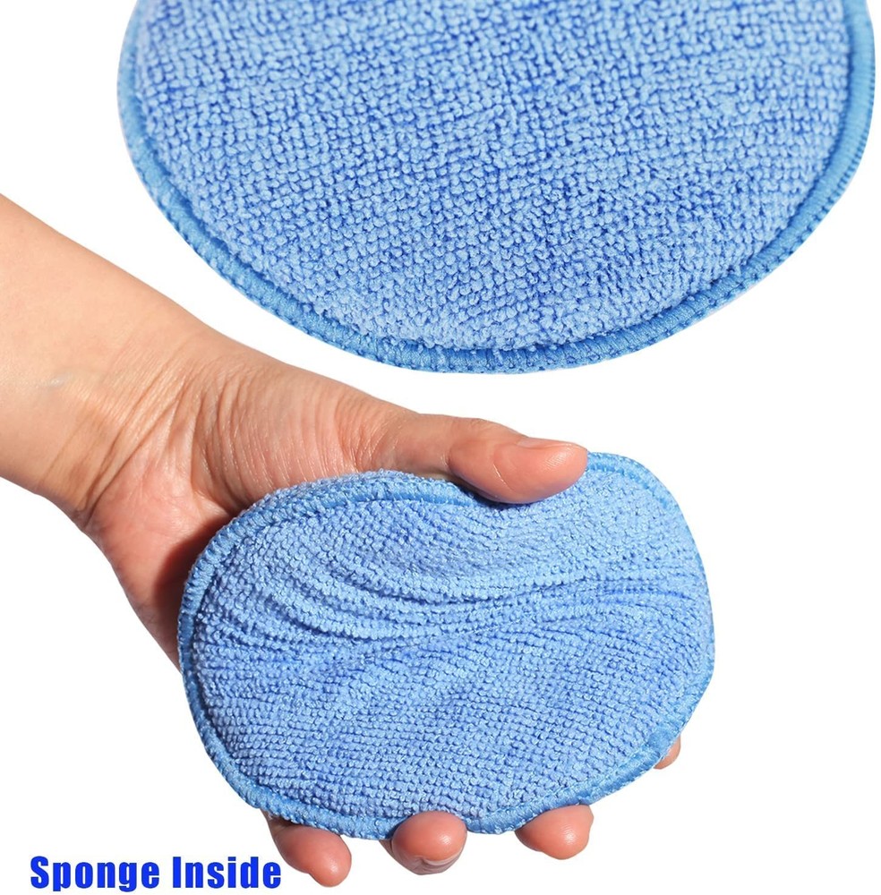 FONAROLL Microfiber Wax Applicator Pads, Car Applicator, Buffing & Blue