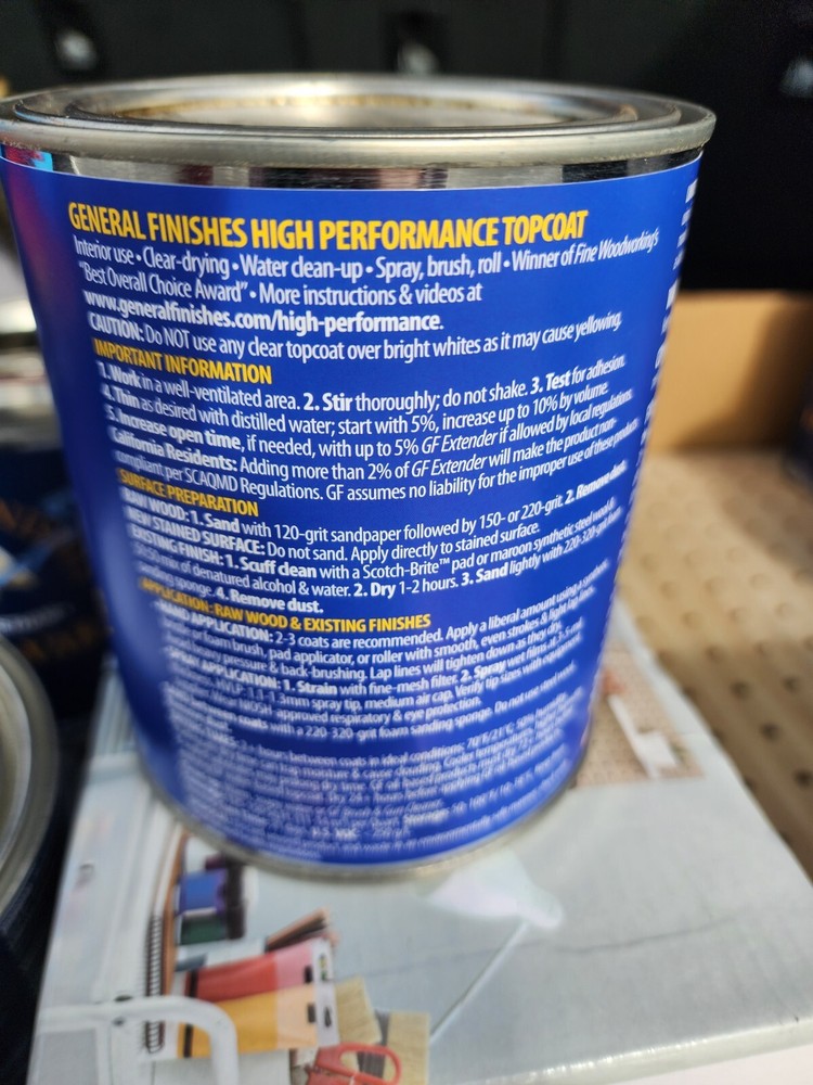 General Finishes Enduro-Var Water Based Polyurethane Varnish