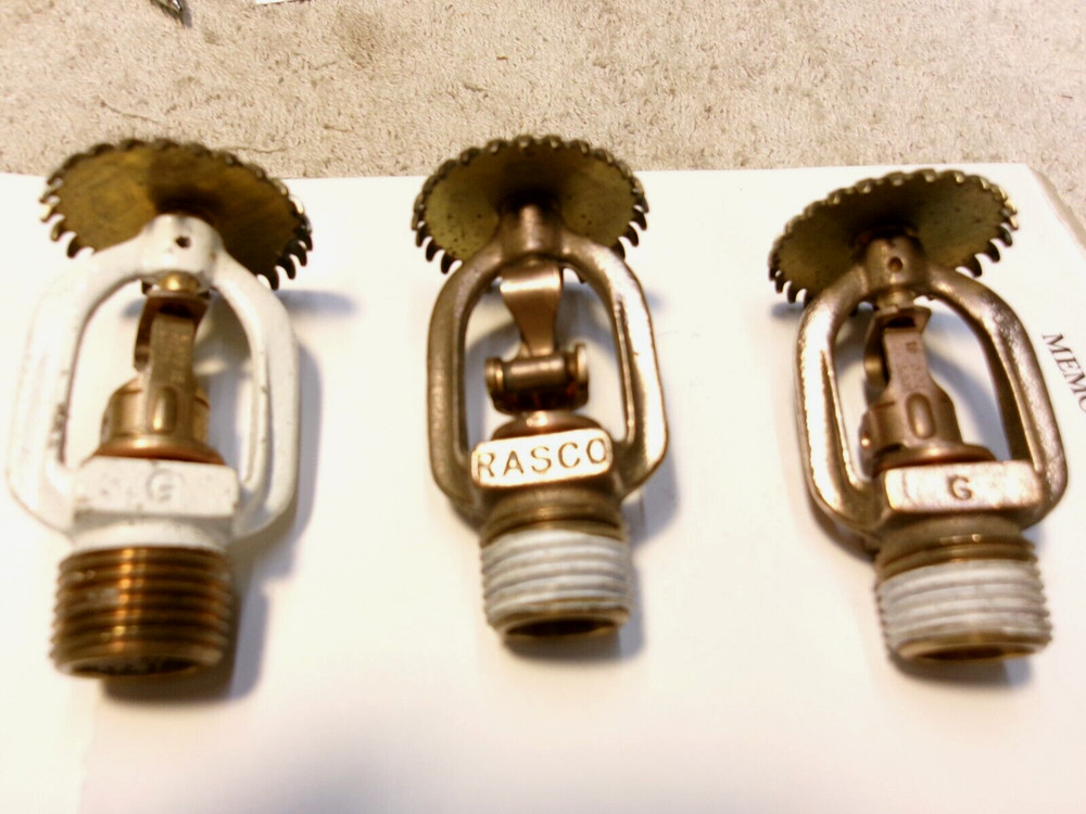 3 Vintage Rasco fire sprinkler heads